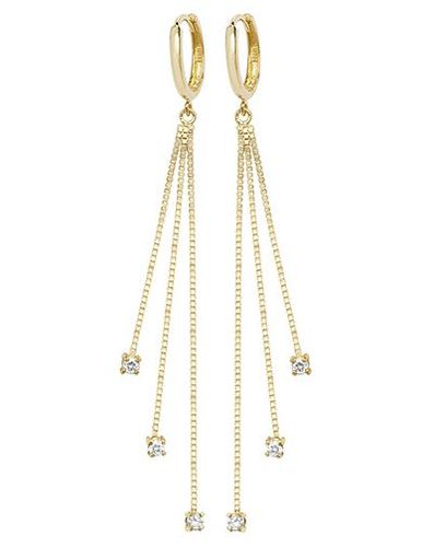 ER1120 9k Yellow Gold Drop Chain Cubic Jewellery - James Moore TH - Modalova