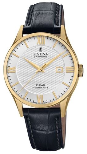 F20010/2 | Men's Swiss Made | Black Leather Strap | Watch - Festina - Modalova