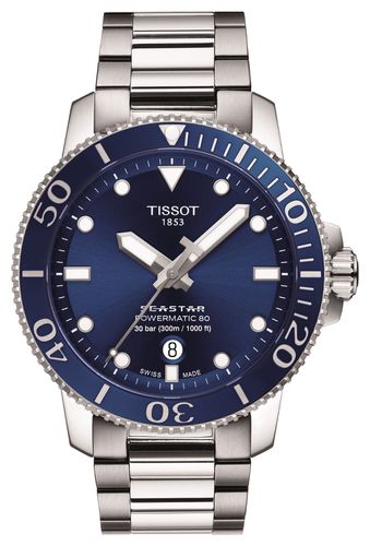 T1204071104103 Seastar 1000 Powermatic 80 Dial Watch - Tissot - Modalova