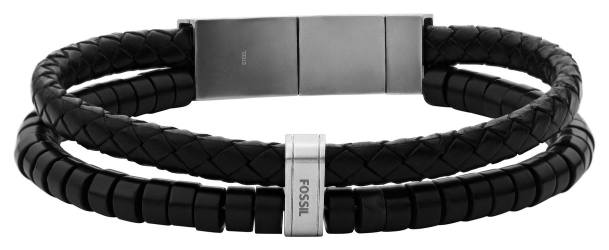 JF04082040 Men's Black Beaded Jewellery - Fossil - Modalova