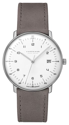 Max Bill MEGA Solar | Leather Strap Watch - Junghans - Modalova