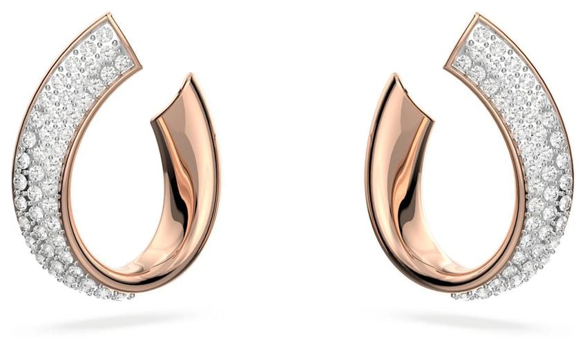 Exist Rose-Gold Crystal Set Hoop Earrings Jewellery - Swarovski - Modalova