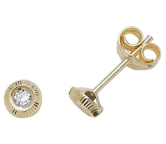 ES394 CZ Dot Stud Earrings Jewellery - James Moore TH - Modalova