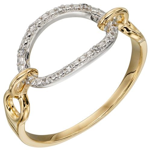 GR584 Diamond Open Oval Loop Jewellery - Elements Gold - Modalova