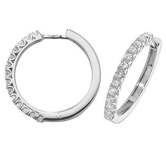 EDQ307W 18k White Gold Diamond Hoop Earrings Jewellery - James Moore TH - Modalova