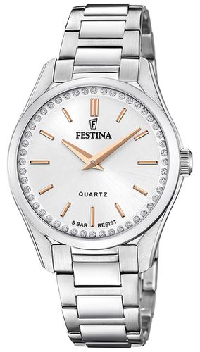 F20583/1 Ladies Steel With CZ Set & Steel Watch - Festina - Modalova