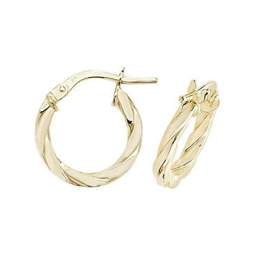 ER1041-10 9k Yellow Gold Hoop Earrings 10 mm Jewellery - James Moore TH - Modalova