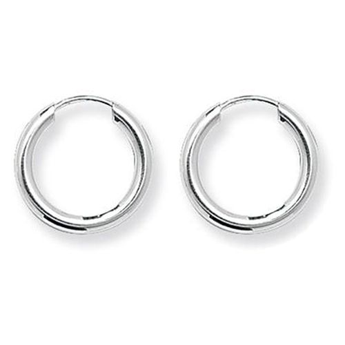 G5540 Silver 15mm Sleeper Hoop Earrings Jewellery - James Moore TH - Modalova