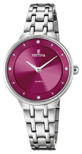 F20600/2 Ladies Steel With CZ Sets & Steel Watch - Festina - Modalova