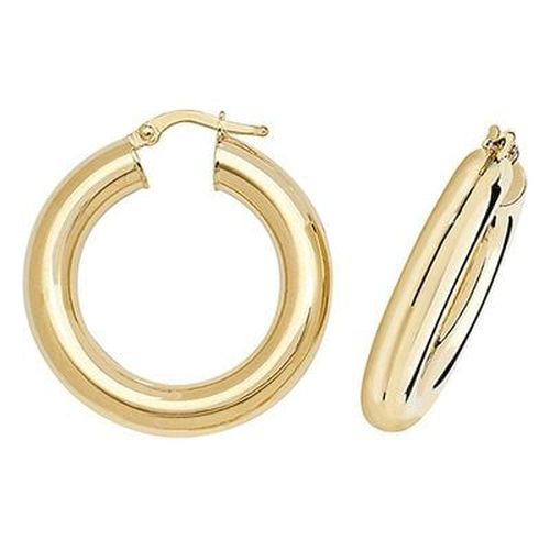 ER1005-20 9k Yellow Gold Hoop Earrings 20 mm Jewellery - James Moore TH - Modalova