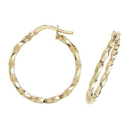 ER1008-20 9k Yellow Gold Hoop Earrings 20 mm Jewellery - James Moore TH - Modalova