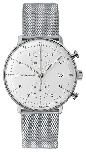 Max Bill Chronoscope | Steel Mesh Strap Watch - Junghans - Modalova