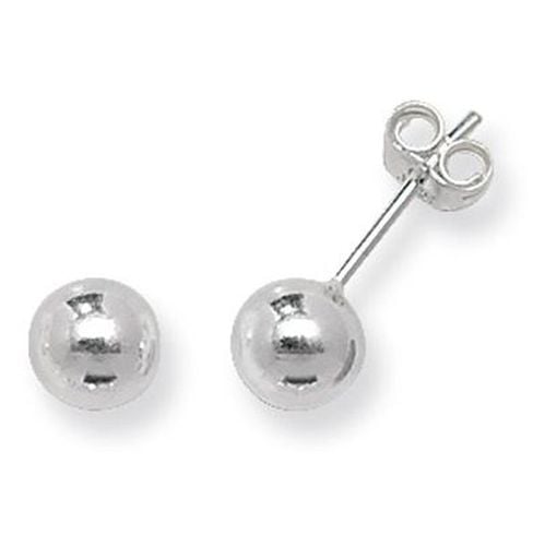 G5513 Silver 6mm Ball Stud Earrings Jewellery - James Moore TH - Modalova