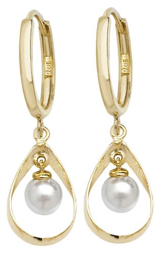 ER1135 9k Yellow Gold Drop Pearl Earrings Jewellery - James Moore TH - Modalova