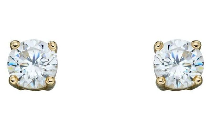 GE2329 9k Yellow Gold Cz Birthstone Studs Jewellery - Elements Gold - Modalova