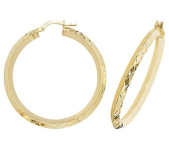 ER1018-30 9k Yellow Gold Hinged Hoop Earrings Jewellery - James Moore TH - Modalova