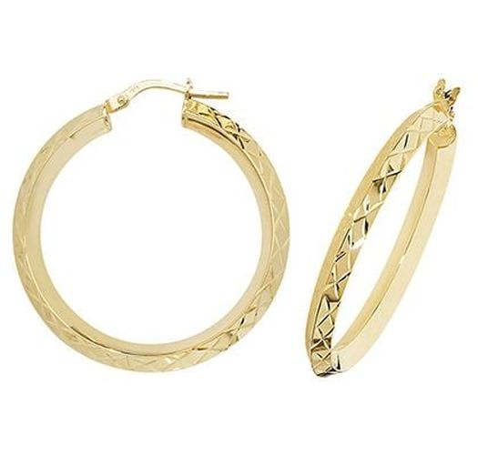 ER1018-25 9k Yellow Gold Hinged Hoop Earrings Jewellery - James Moore TH - Modalova