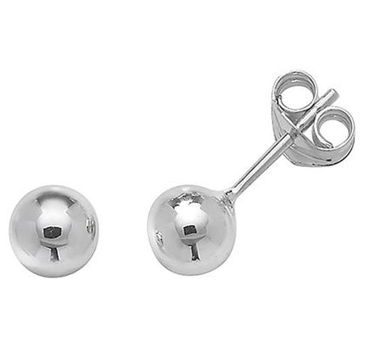 ES203W 5mm Ball Stud Earrings Jewellery - James Moore TH - Modalova