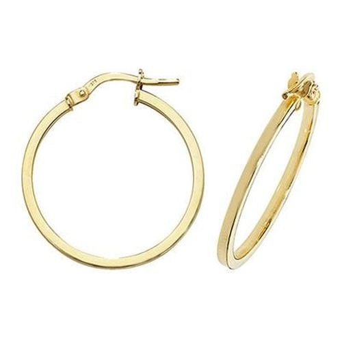 ER1007-20 9k Yellow Gold Hoop Earrings 20 mm Jewellery - James Moore TH - Modalova