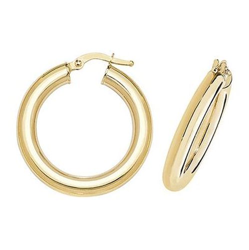 ER1004-20 9k Yellow Gold Hoop Earrings 20 mm Jewellery - James Moore TH - Modalova