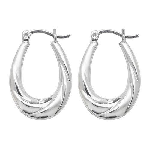 G51041 Sterling Silver Creole Earrings Jewellery - James Moore TH - Modalova