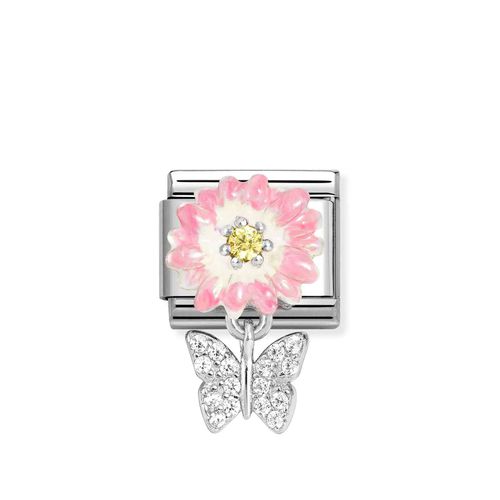 Composable Pink Daisy With Crystal Jewellery - Nomination - Modalova