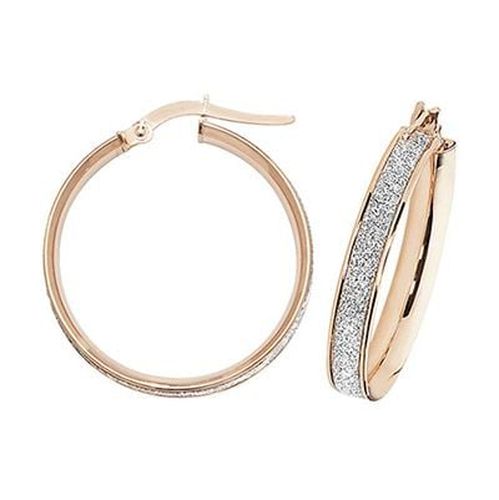 ER1023W-25 9k White Gold Hoop Earrings 25 mm Jewellery - James Moore TH - Modalova