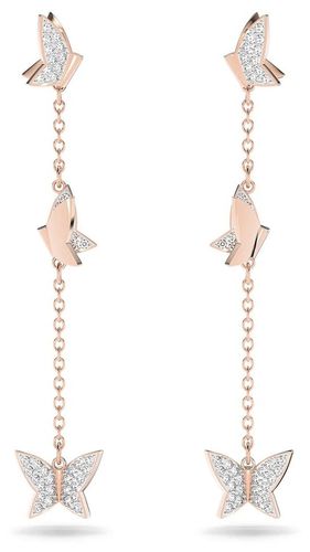 Lilia Butterfly Long Drop Earrings Rose Jewellery - Swarovski - Modalova