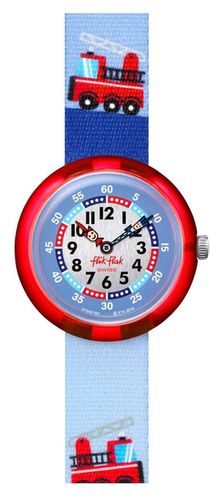 FBNP160 FIRETRUCK | Fire Truck Print Fabric Watch - Flik Flak - Modalova