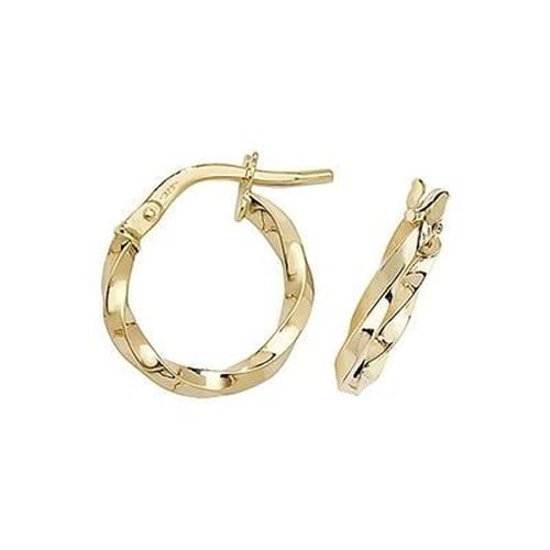 ER1008-10 9k Yellow Gold Hoop Earrings 10 mm Jewellery - James Moore TH - Modalova