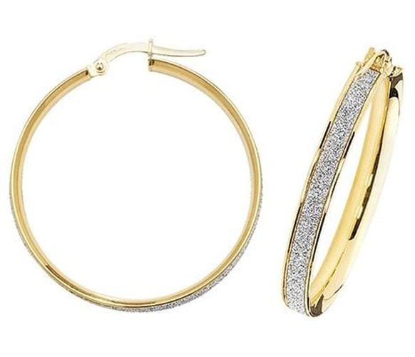 ER1023-30 9k Yellow Gold Hoop Earrings 30 mm Jewellery - James Moore TH - Modalova