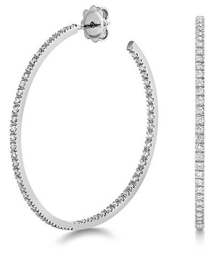 EDQ314W 18k White Gold Diamond Hoop Earrings Jewellery - James Moore TH - Modalova