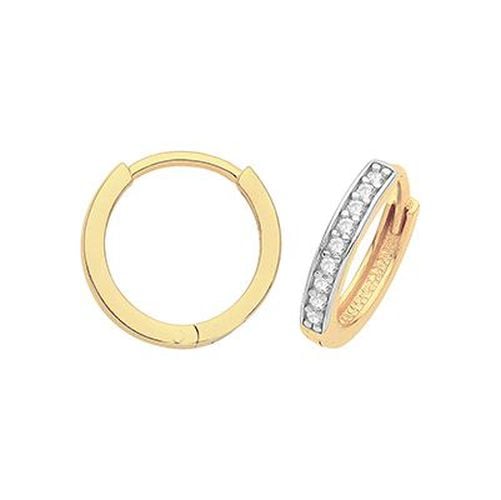 ER001-08 9ct Gold Hinged Cubic Jewellery - James Moore TH - Modalova