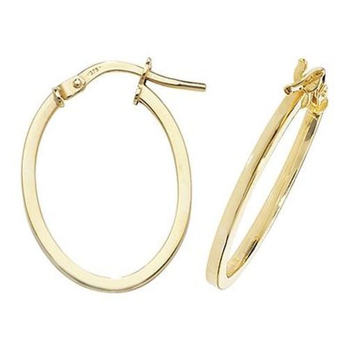 ER1007-V3 9k Yellow Gold Oval Hoop Earrings Jewellery - James Moore TH - Modalova