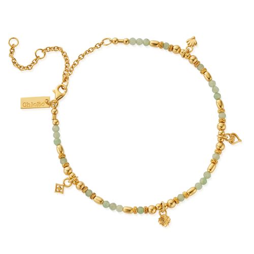 GANAMUL In Bloom HARMONY Aventurine Anklet - Gold Jewellery - ChloBo - Modalova