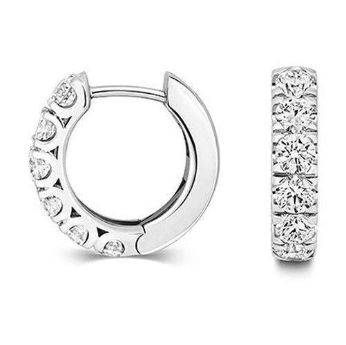 EDQ321W 18k White Gold Diamond Hoop Earrings Jewellery - James Moore TH - Modalova