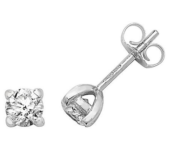 EDQ302W 18k White Gold Diamond Stud Earrings Jewellery - James Moore TH - Modalova