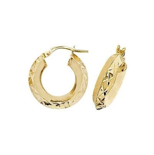 ER1018-10 9k Yellow Gold Hinged Hoop Earrings Jewellery - James Moore TH - Modalova