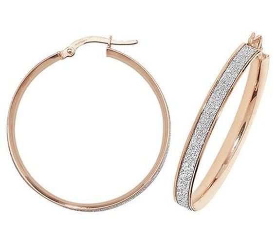 ER1023R-30 9k Rose Gold Hoop Earrings 30 mm Jewellery - James Moore TH - Modalova