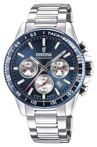 F20560/2 Chronograph Blue Dial Stainless Steel Watch - Festina - Modalova