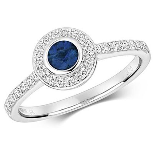 RD433WS 9k White Gold Diamond Sapphire Ring Jewellery - James Moore TH - Modalova