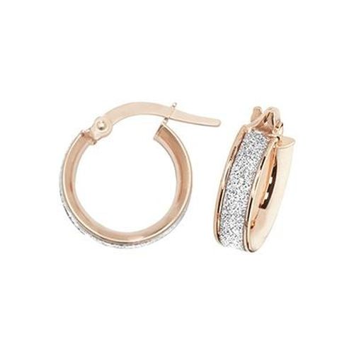 ER1023R-10 9k Rose Gold Hoop Earrings 10 mm Jewellery - James Moore TH - Modalova