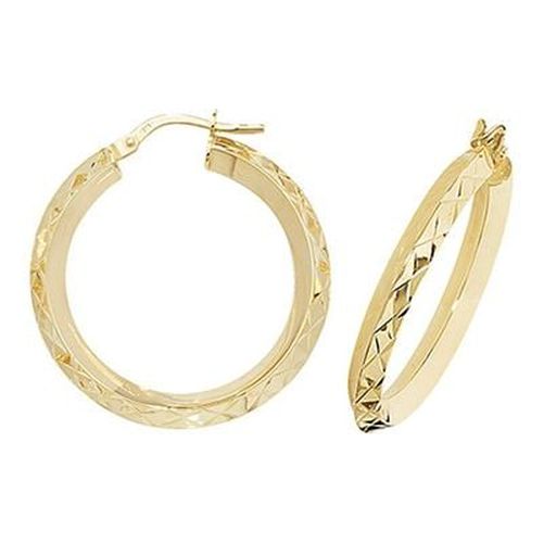 ER1018-20 9k Yellow Gold Hinged Hoop Earrings Jewellery - James Moore TH - Modalova