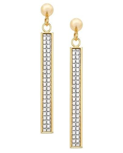 ES565 9k Yellow Gold Drop Bar Earrings Jewellery - James Moore TH - Modalova