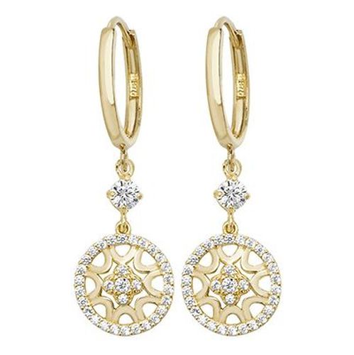 ER1107 9k Yellow Gold Cubic Zirconia Drop Jewellery - James Moore TH - Modalova