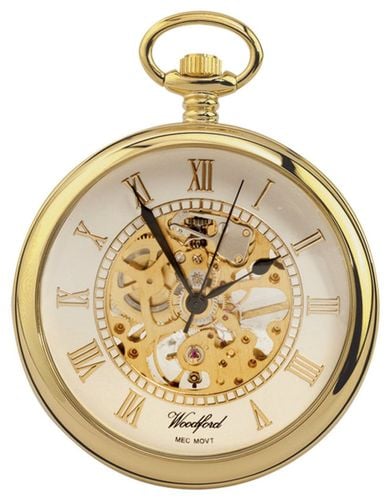 Open Face | Gold Plated | | Pocket Watch - Woodford - Modalova