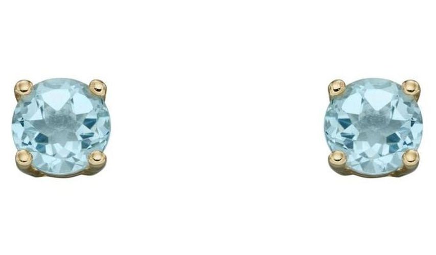 GE2328 9k Yellow Gold Aqua Birthstone Studs Jewellery - Elements Gold - Modalova