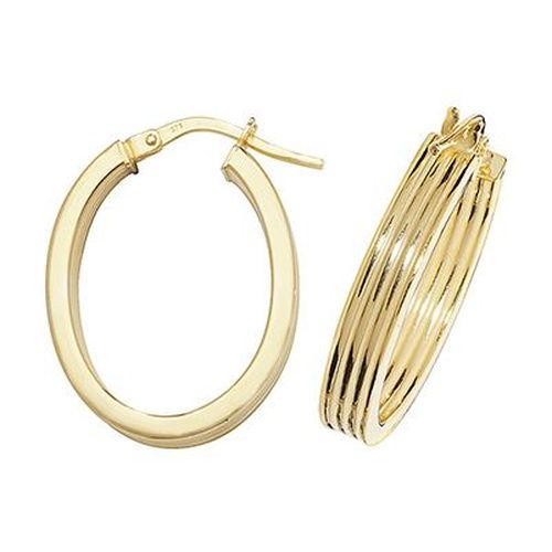 ER1017-V3 9k Yellow Gold Hinged Ridge Oval Jewellery - James Moore TH - Modalova