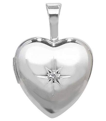 G6909D Silver 0.01ct Diamond Set Heart Shaped Jewellery - James Moore TH - Modalova