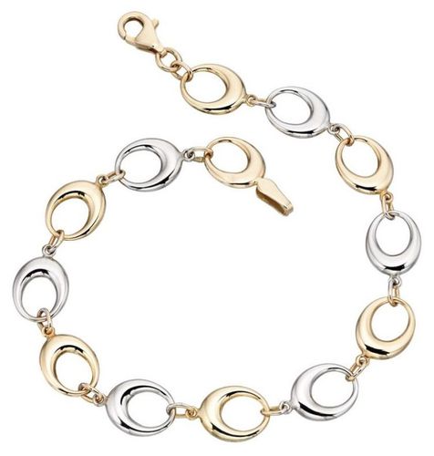 GB403 /White Gold Oval Link Jewellery - Elements Gold - Modalova